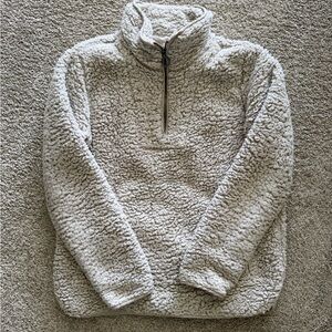 Cozy Cream Sherpa Quarter-Zip Pullover